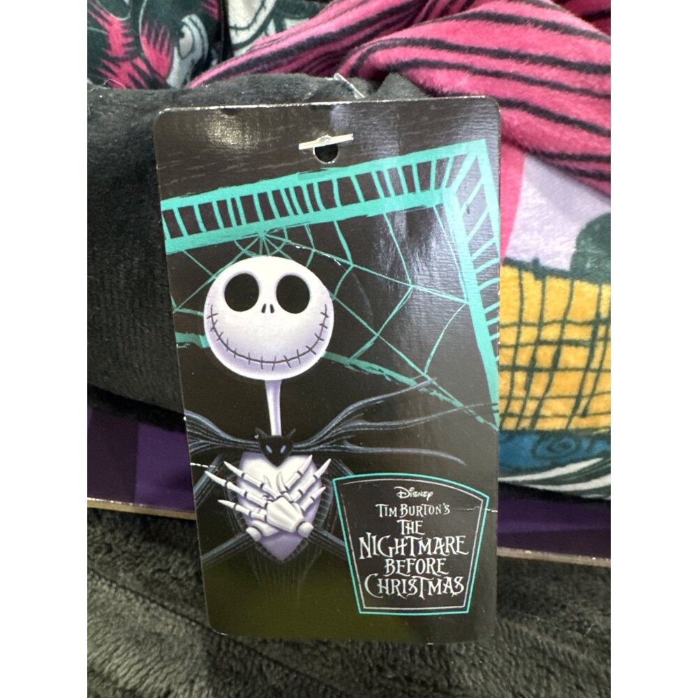Disney The Nightmare Before Christmas Jack & Sally Plush Slippers 7/8M - Picture 8 of 10